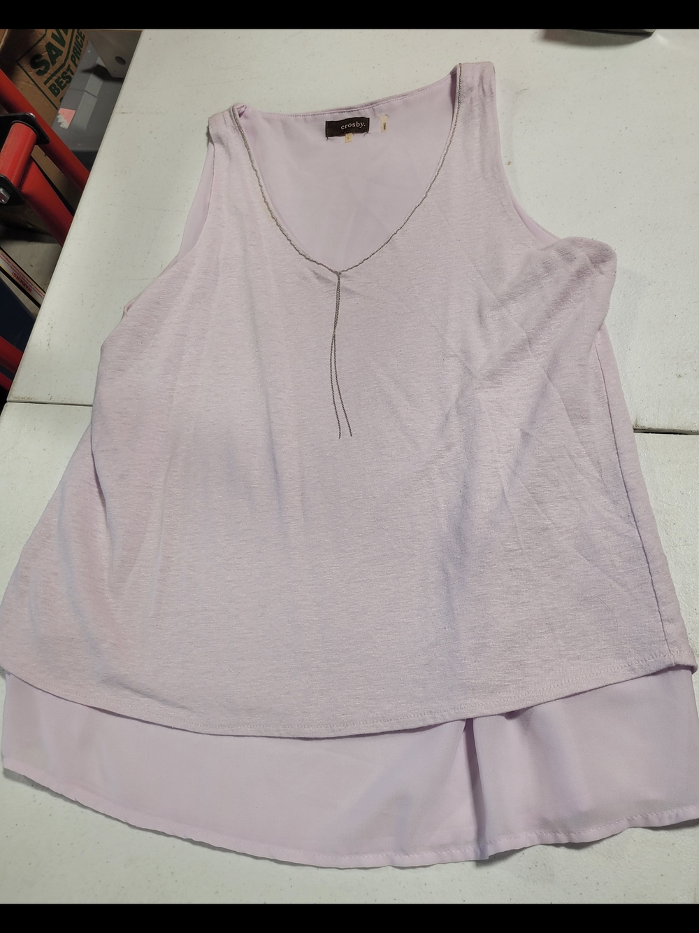 crosby. Light Lilac Layered V-Neck Tank